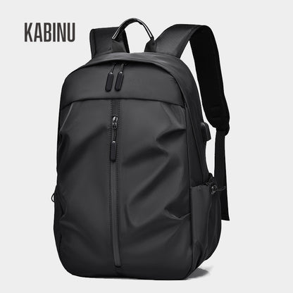 Kabinu new casual backpack 2021 Korean solid color washed business commuter computer backpack men's trendy student bag 