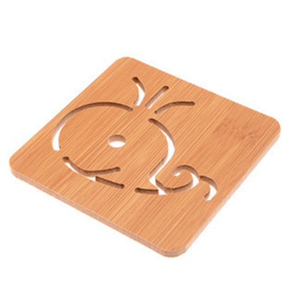 Wooden cartoon insulation mat, dining table mat, non-slip pot mat, creative cute mat, tea coaster, bowl mat, coaster 