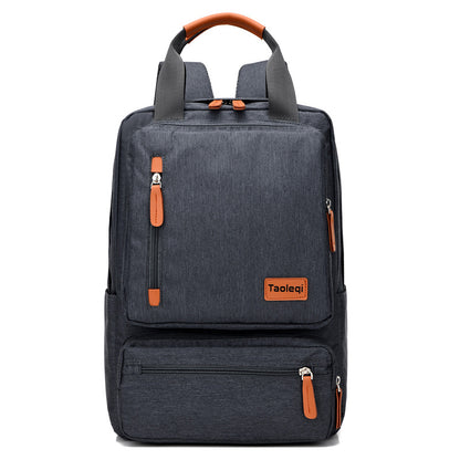 Kabinu casual backpack, middle school and high school student bag, contrast color mommy bag, Oxford cloth business computer bag 