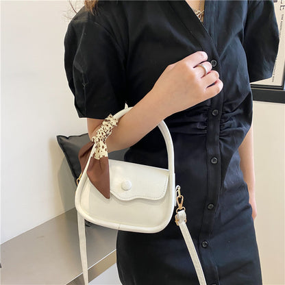 Small fresh Korean version of Japanese women's bag 2023 new niche design shoulder bag silk scarf handbag spring and summer Messenger bag 