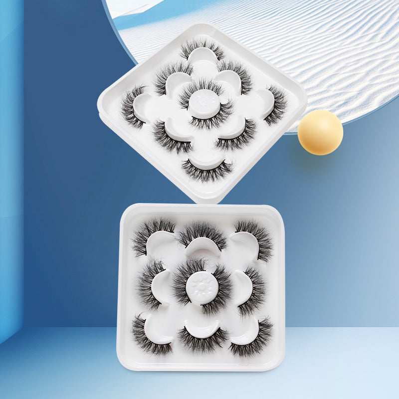 dingsen false eyelashes factory cross-border stable supply of explosive hair, a total of 5 pairs of messy thick eyelashes 