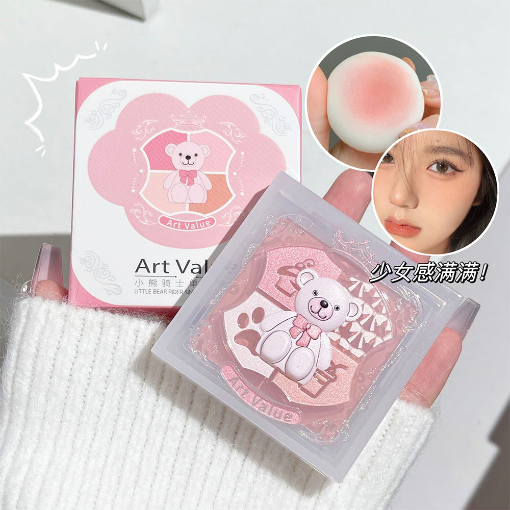 Art Value Bear Knight monochrome blush naturally brightens and smoothes the blush with fine flashes of blush purple at a reasonable price wholesale 