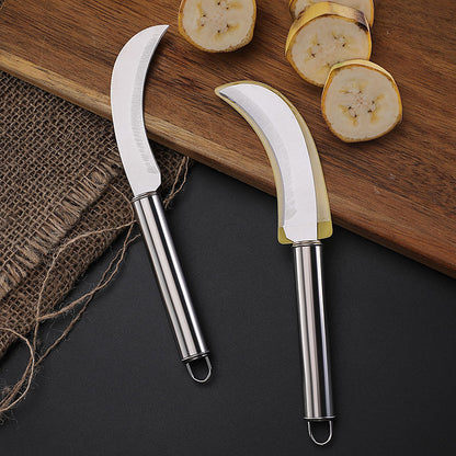 Yuandian stainless steel fruit pineapple knife steel handle peel banana small scimitar sharp peeling melon fruit vegetable knife 