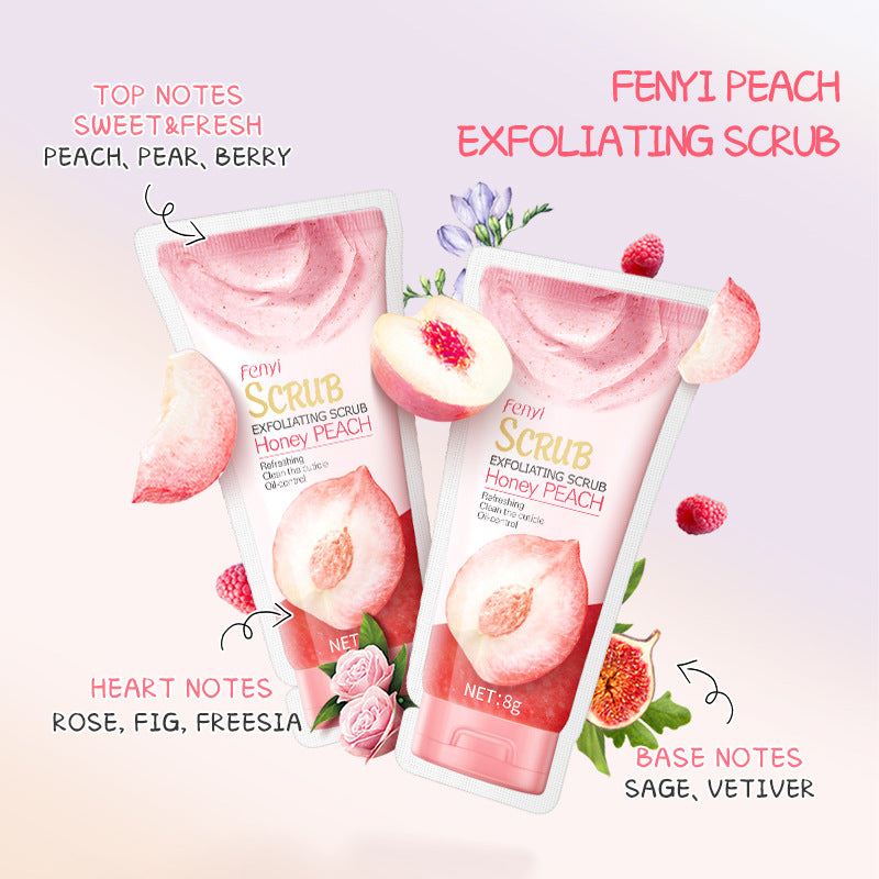 နယ်စပ်ဖြတ်ကျော် Fenyi Peach Light နှင့် Smooth Body Scrub 8g မျက်နှာသန့်စင်ခြင်း ချွေးပေါက်များနှင့် ခန္ဓာကိုယ် Keratin 