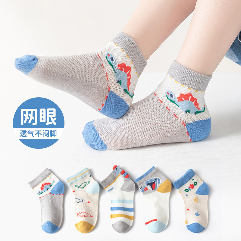 Children's summer thin socks boys girls summer children's socks summer thin socks short tube mesh socks cartoon 