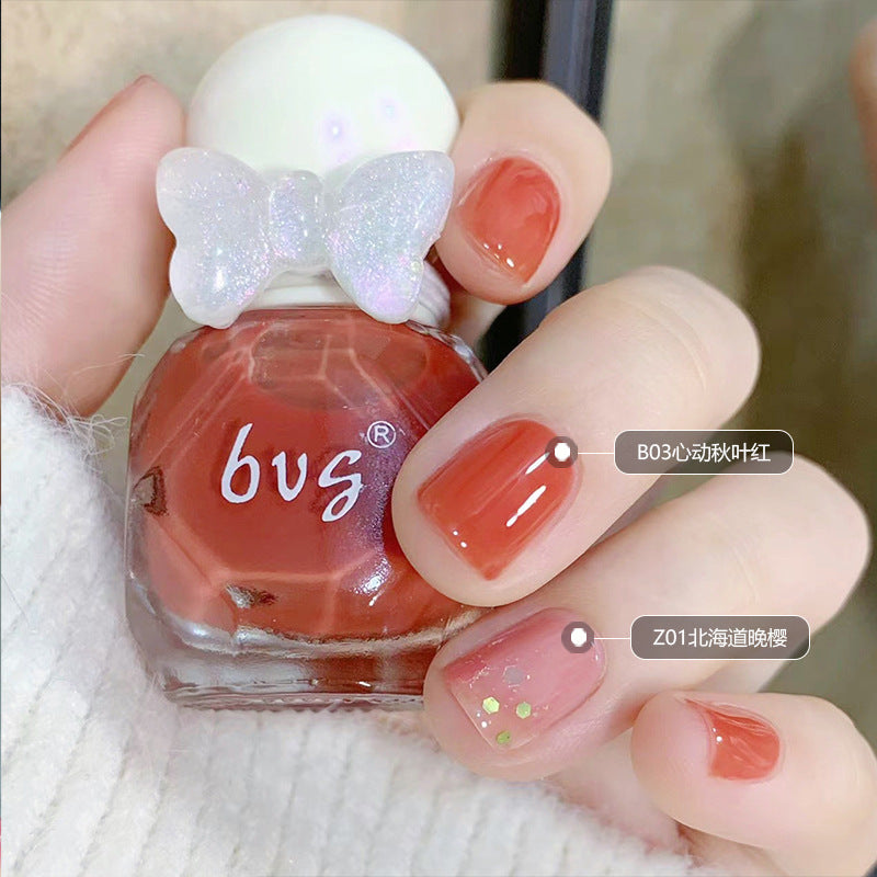 BVG small diamond nail polish no baking quick drying water-based tearable multi-color whitening nail polish spot one piece delivery 