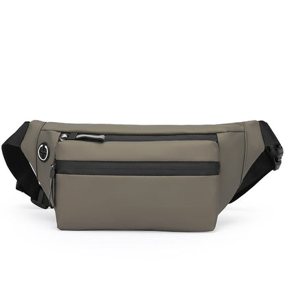 New Men's Casual Shoulder Messenger Bag Outdoor Sports Running Waist Bag Mobile Phone Bag Large Capacity Messenger Chest Bag 