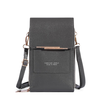 2023 new mobile phone bag crossbody touch screen mobile phone bag solid color wallet shoulder bag portable card holder wholesale 