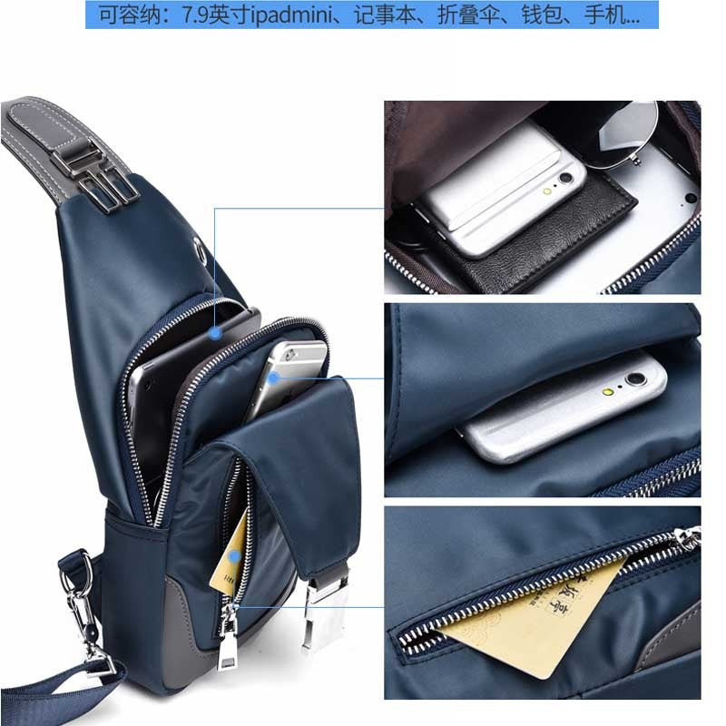 Manufacturers directly approved chest bag men's casual Korean version men's bag Oxford cloth trendy sports small bag one-shoulder Messenger bag chest backpack 