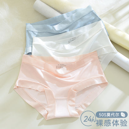 Underwear Modal women's mid-waist soft and non-sense antibacterial cotton crotch breathable and comfortable large size girls' briefs 