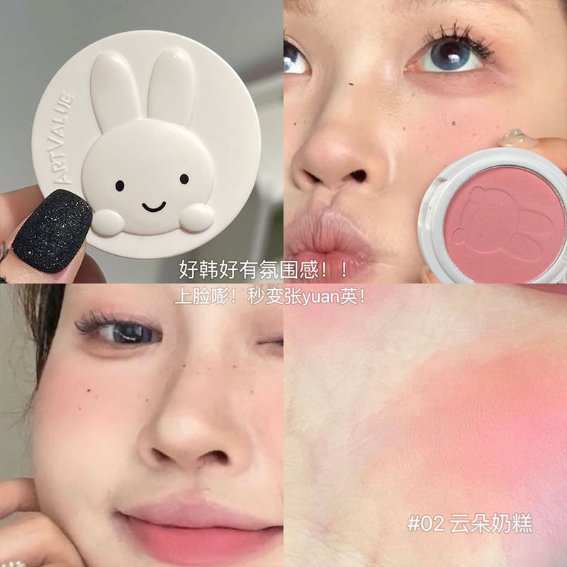 Little cute rabbit single color blush four colors optional affordable light makeup cosmetics student low saturation makeup wholesale 