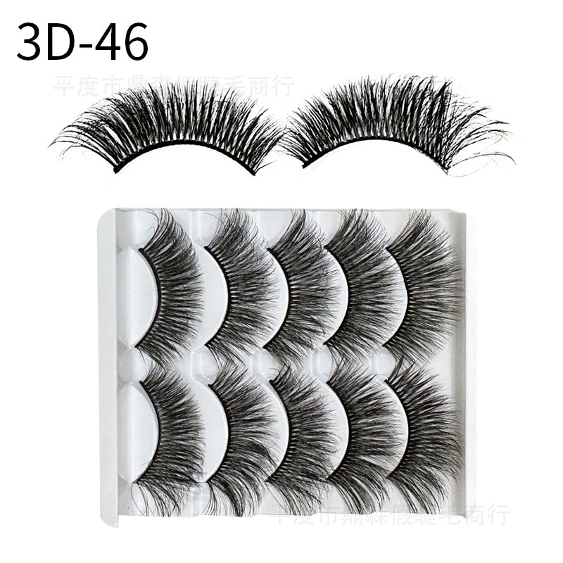 DINGSEN false eyelashes manufacturer wholesale 3D three-dimensional eyelashes 5 pairs of eyelashes three D-46 multiple styles 