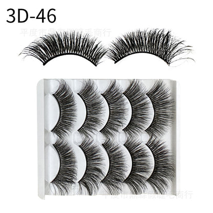 DINGSEN false eyelashes manufacturer wholesale 3D three-dimensional eyelashes 5 pairs of eyelashes three D-46 multiple styles 