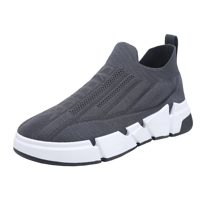 Flying weaving sports shoes men's 2023 spring new breathable socks shoes lazy men's slip-on men's shoes comfortable driving trendy men 