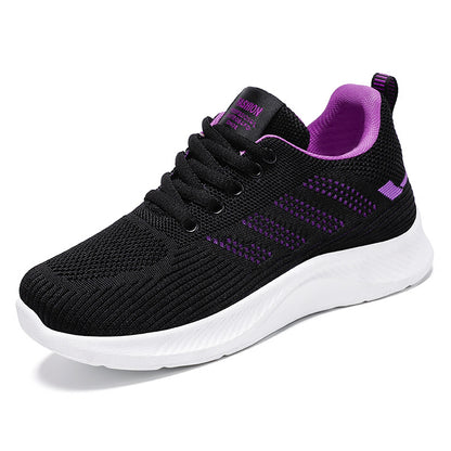 Women's Shoes 2023 Casual Soft Sole Sports Shoes Breathable Single Shoes Flying Woven Mesh Shoes Wholesale Shipping Running Shoes Women 