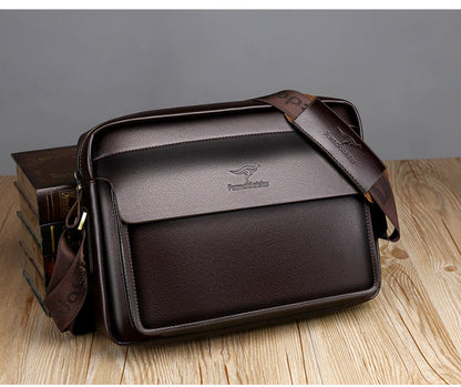 Manufacturers wholesale kangaroo PU men's shoulder bag men's messenger bag briefcase business casual men's backpack horizontal section 