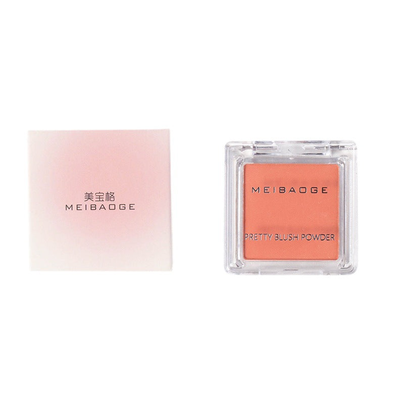 MEIBAOGE single color blush highlighter contouring blush purple cheek blue peach matte natural gray powder milk apricot blush cross-border 