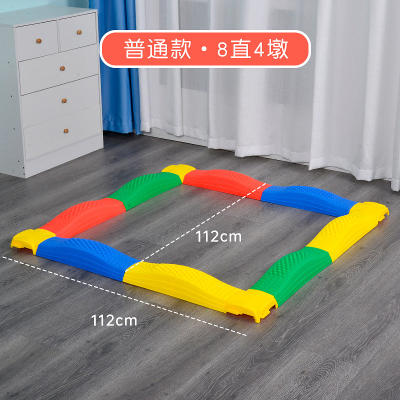 Children's toy single-plank bridge balance wood indoor home sensory integration training equipment kindergarten foot tactile balance board 