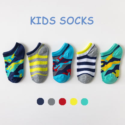 2023 Summer Children's Socks Thin Breathable Socks for Boys and Girls 3-9 Years Old Children's Boat Socks Invisible Short Style Wholesale Manufacturer 