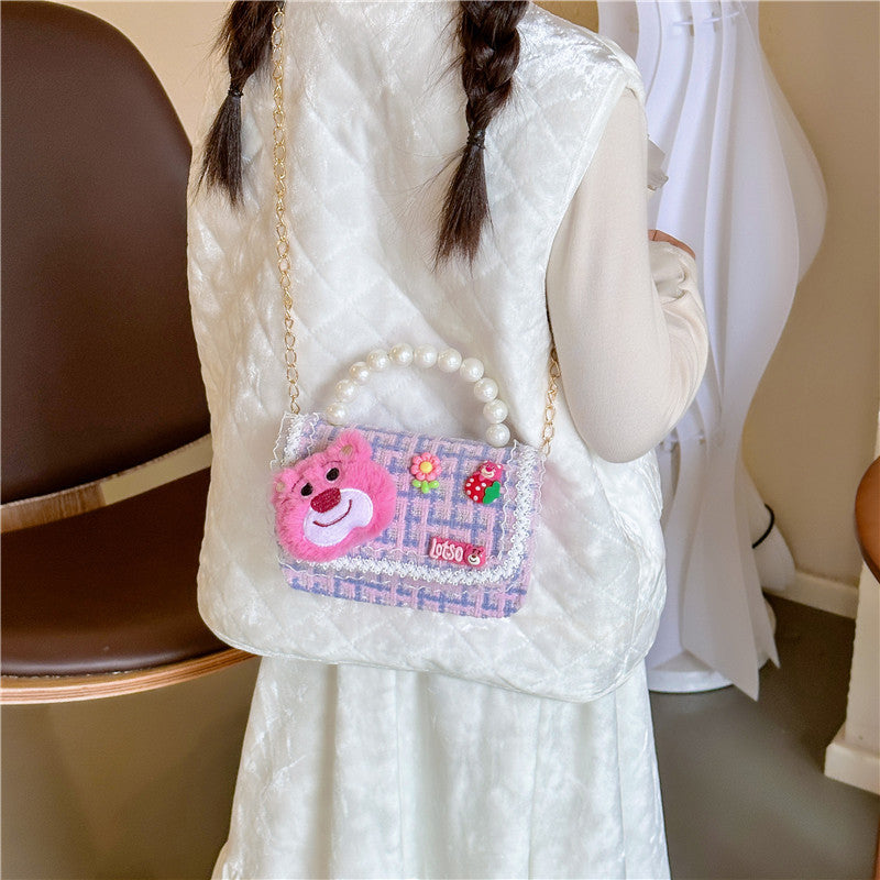 New Style Princess Pearl Portable Coin Purse Fashion Chain Children's Shoulder Bag Cartoon Cute Coin Bag 