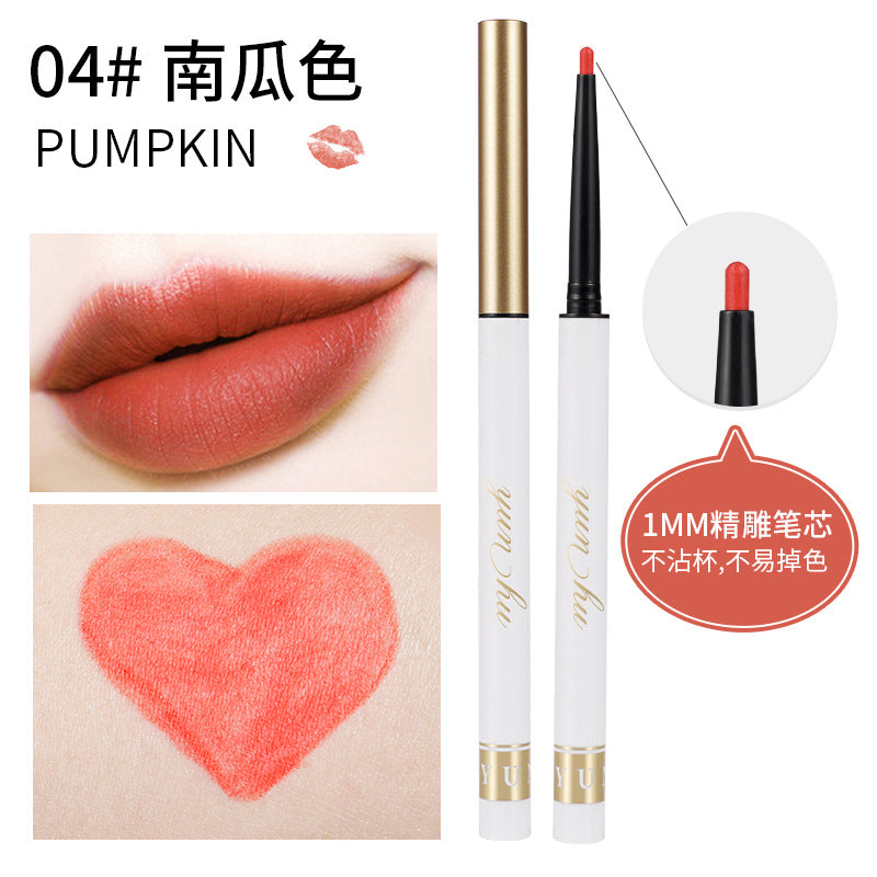 Factory direct selling automatic rotating lip liner waterproof nude makeup moisturizing long-lasting non-fading lipstick lipstick pen 