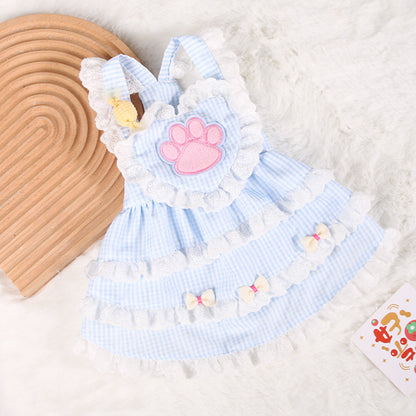 Spring and summer thin breathable pet clothing Teddy Corgi dog cat Lolita skirt ins princess style skirt 