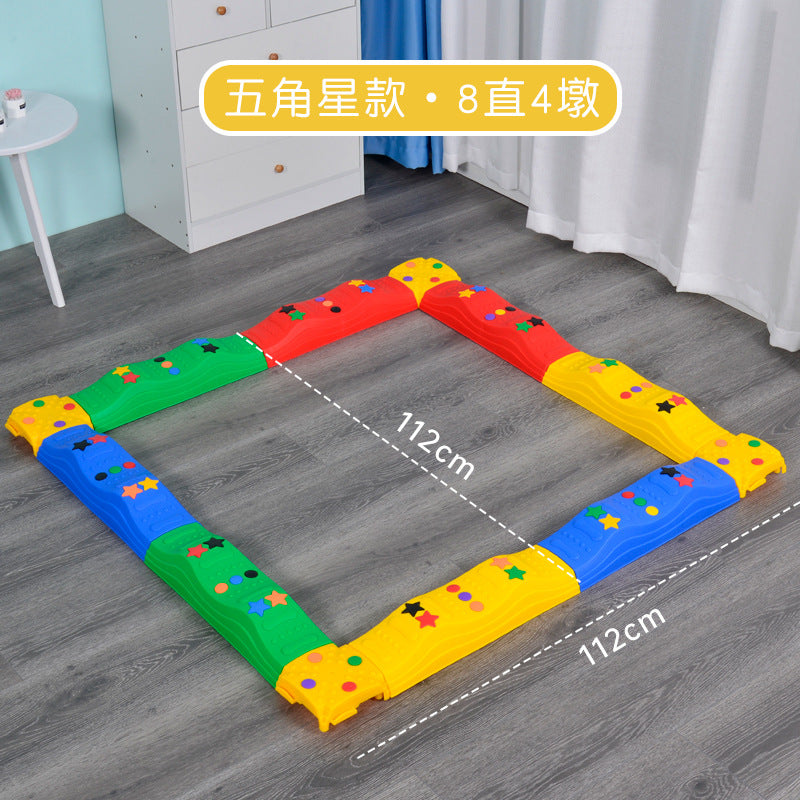 Children's toy single-plank bridge balance wood indoor home sensory integration training equipment kindergarten foot tactile balance board 