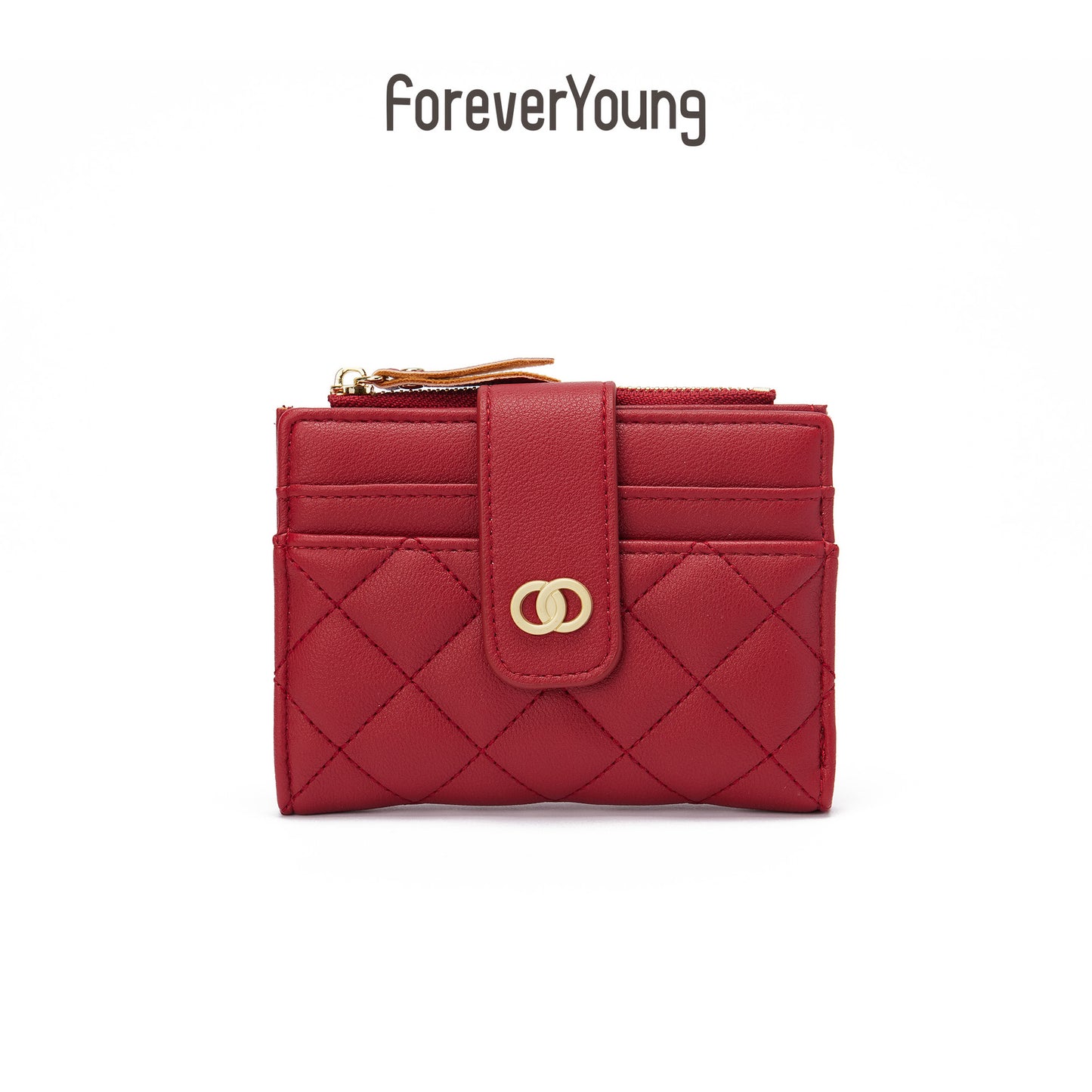 forever young women's wallet ins high-end short wallet simple fashion coin purse pu card bag 