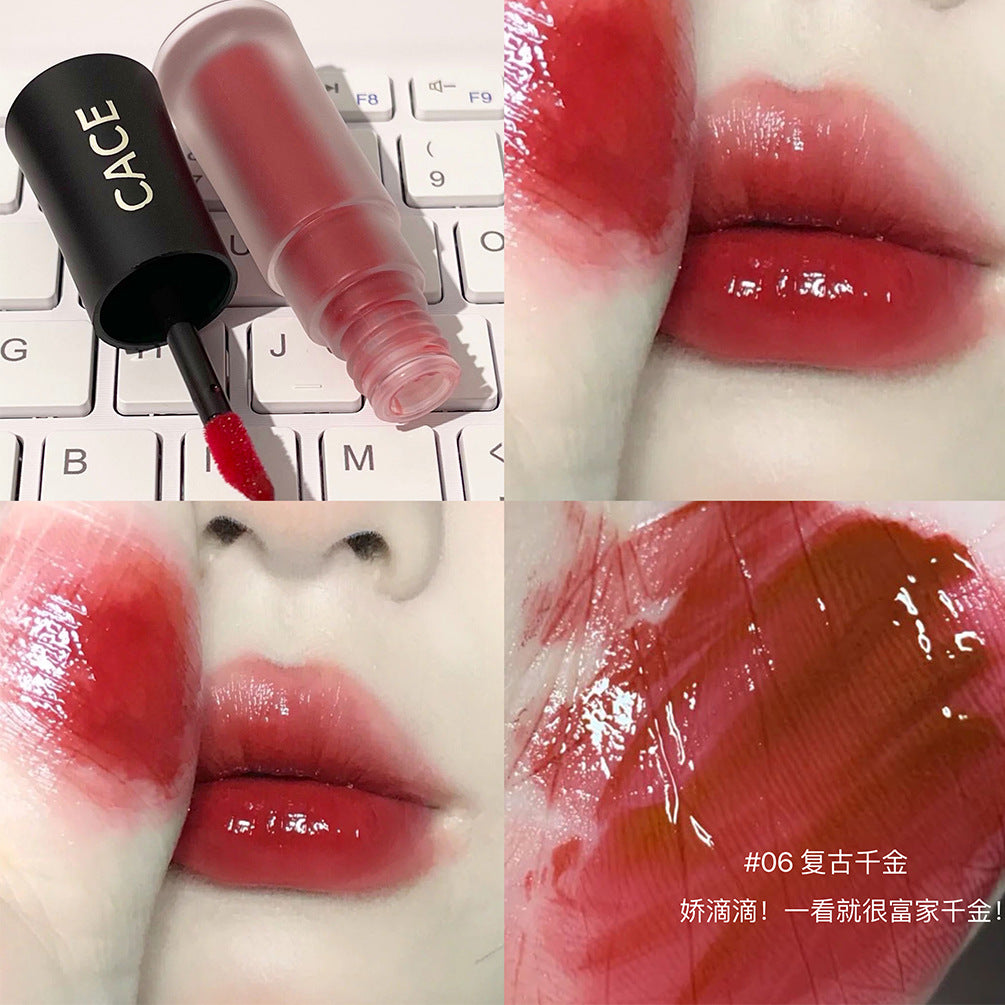 CACE pure water gloss lip glaze mirror whitening not picky lip mud refreshing all-match lip gloss summer cross-border wholesale 