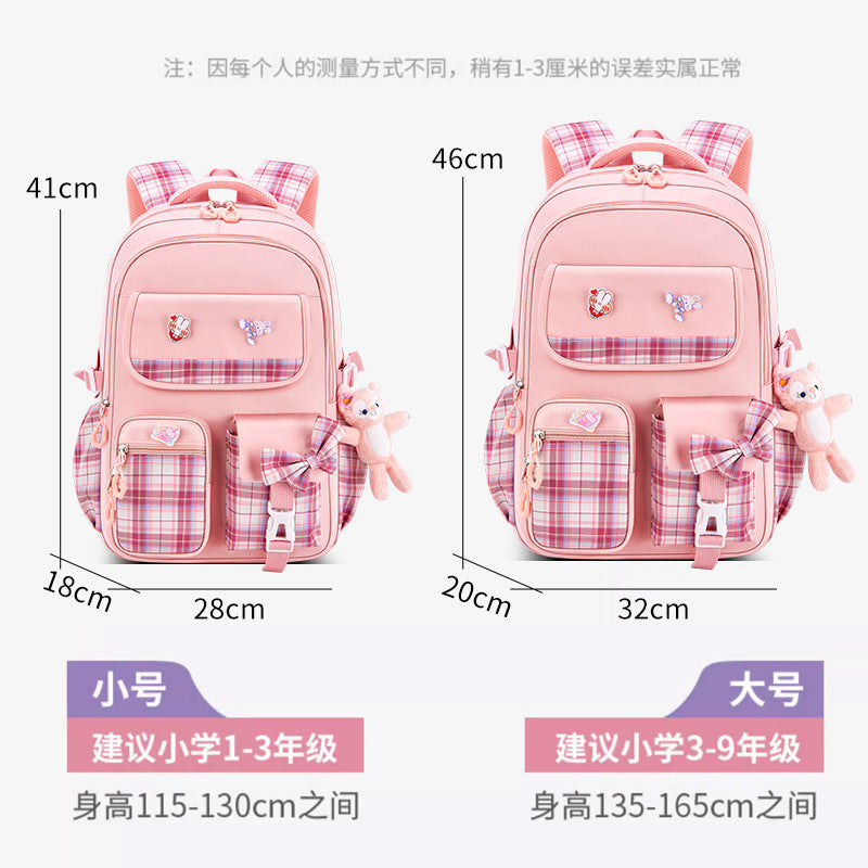 Children's elementary school schoolbag female models cartoon cute large capacity lightening girls primary school schoolbag backpack wholesale 