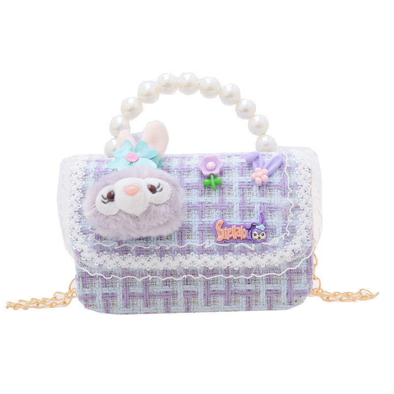 New Style Princess Pearl Portable Coin Purse Fashion Chain Children's Shoulder Bag Cartoon Cute Coin Bag 