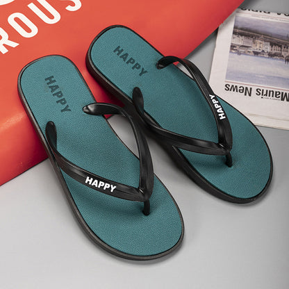 New style men's flip flops summer non-slip outdoor sandals couple flip flops men's casual beach shoes wholesale 