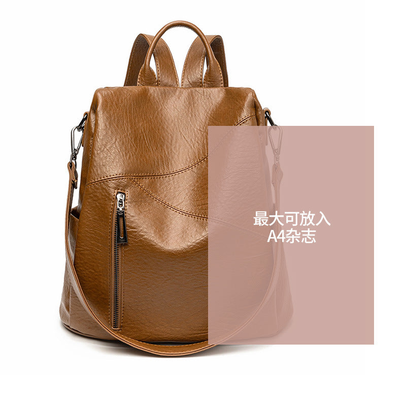 Korean style fashionable backpack for women, simple and easy to wear, 2023 autumn new product, large capacity anti-theft backpack, casual travel bag 