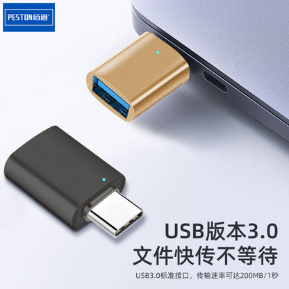 Metal Type-C to USB3.0 adapter mobile phone otg tablet U disk converter port notebook expansion conversion 