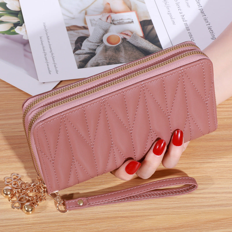 2022 New Women's Wallet Korean Style Fashion Wrist Mobile Phone Bag Multiple Card Slots Coin Purse Card Bag Mobile Phone Bag Women's 