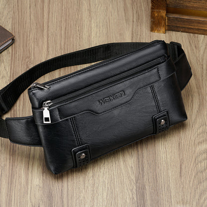 weixier Men's Waist Bag Wholesale PU Waterproof Men's Construction Site Waist Bag Multifunctional Men's Mobile Phone Waist Bag