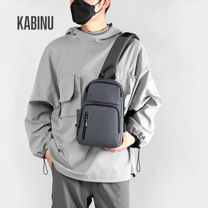 Kabinu new chest bag bag film business casual shoulder bag lightweight mobile phone bag usb student crossbody bag 