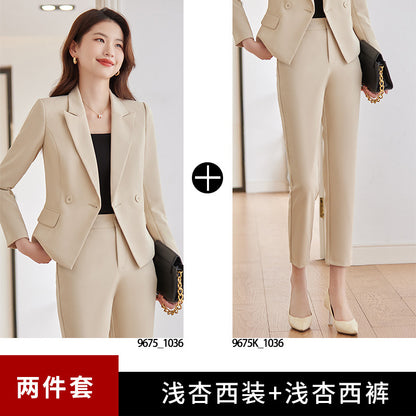 White suit jacket female spring and autumn professional wear temperament goddess fan workplace formal wear small casual suit suit 