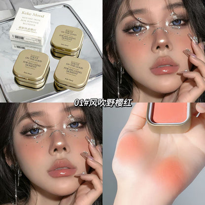 Kekemood mousse iron box monochrome blush gray powder tone matte whitening makeup girl pseudo plain face versatile and long-lasting 