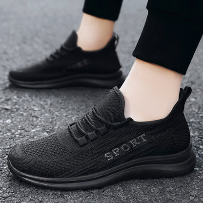 Shoes men's 2023 spring new foreign trade men's shoes wholesale polyurethane fly woven single shoes casual breathable sports shoes men 