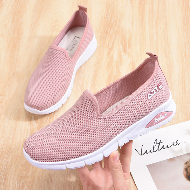 Shoes women's 2023 new foreign trade women's shoes casual flying woven single shoes soft sole mother's shoes breathable old Beijing cloth shoes women 