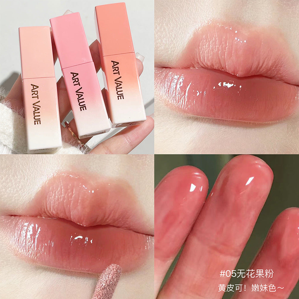 Art Value 6-color mirror-like water-gloss lip glaze whitening lipstick color versatile student affordable makeup cross-border 