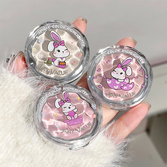 အနုပညာတန်ဖိုး Pink Rabbit Monochrome Highlighting Powder သဘာဝနှင့် နူးညံ့သိမ်မွေ့သော Blush Brightening and Contouring Student Party စျေးနှုန်းသက်သာသော 