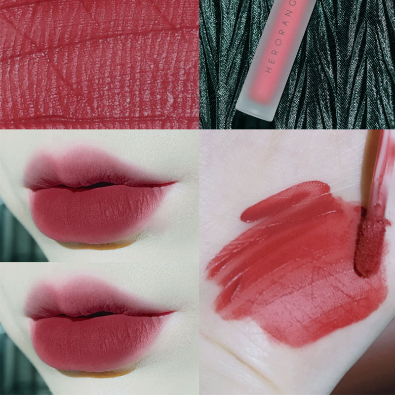 HERORANGE Twilight Lip Glaze matte velvet matte easy to color long-lasting whitening affordable student lipstick 