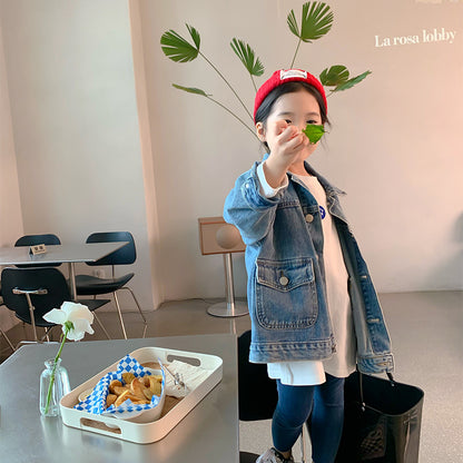 Korean children's clothing 2023 autumn new boys and girls denim jackets for small and medium-sized children's children's fashionable denim jackets tops