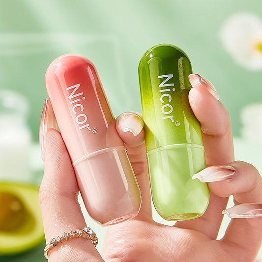 Nicor ​​Avocado Lip Balm Fan Peach Hydrating Moisturizing Lip Balm Shilin Lip Care Light Lip Lines Anti-Drying Hair 