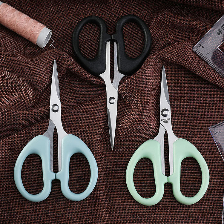 YJ-004 stainless steel student scissors No. 3 stationery office scissors handmade household paper scissors thread scissors 