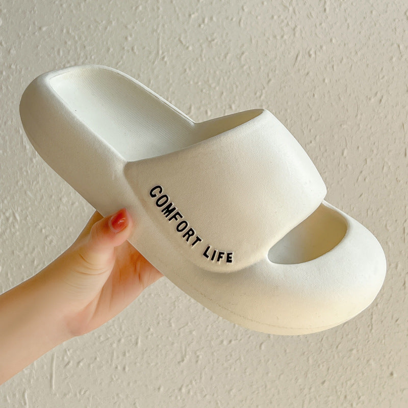 2023 Spring New Baotou Anti-collision Thick-soled Slippers Female Couples Stepping on Shit Feeling Wearing Non-slip EVA Sandals and Slippers Men 