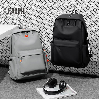 Kabinu casual backpack middle school student school bag solid color film business computer bag outdoor travel backpack logo 