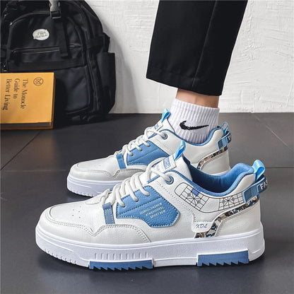 2023 new summer breathable men's leather panel shoes Korean style sports and leisure shoes small white shoes trendy all-match shoes men